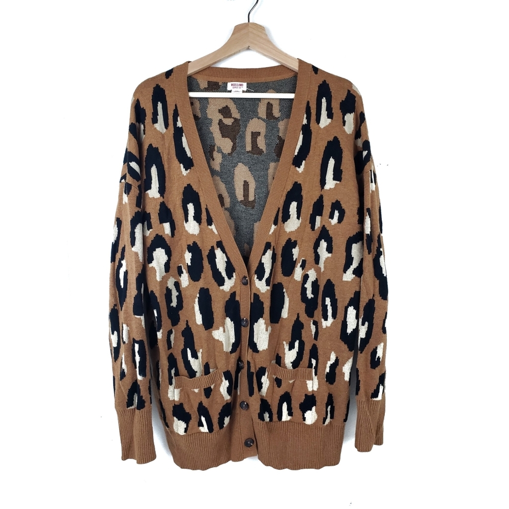 MOSSIMO Leopard Animal Print knit Cardigan
